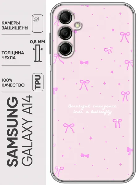 Trendmall Чехол на Samsung Galaxy A14 бантики для девочек