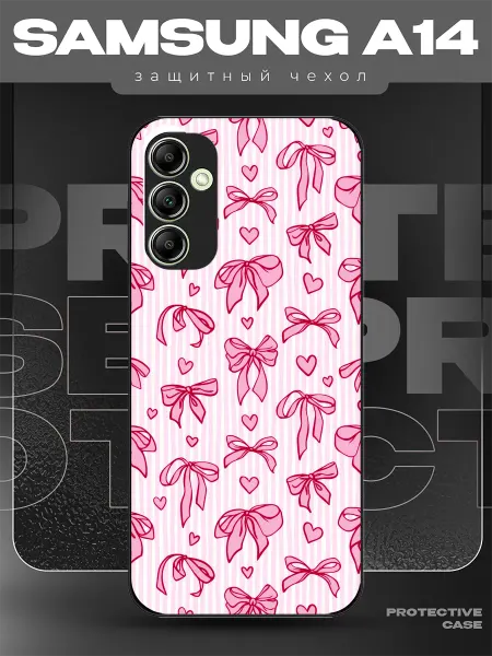 MeowCase Чехол на Samsung A14 с принтом бантики