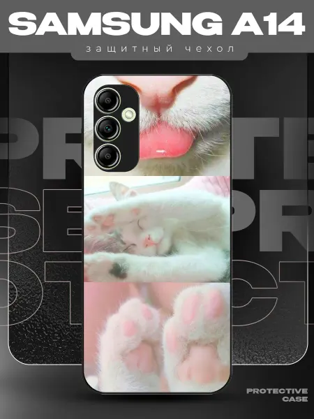 MeowCase Чехол на Samsung A14 с принтом c милым котиком