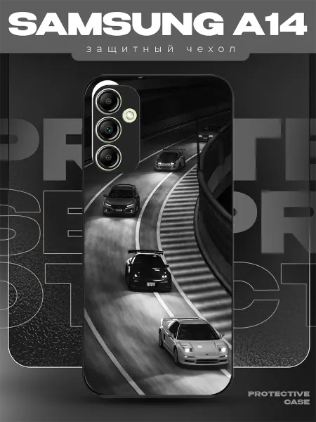 MeowCase Чехол на Samsung A14 с принтом машина