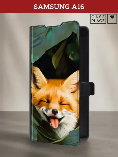 Samsung Чехол-книжка на A16 с лисой