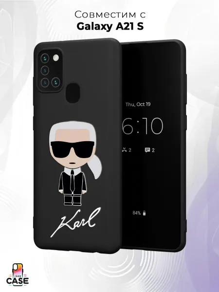 Cover Case Чехол на Samsung A21S с принтом Karl Lagerfeld