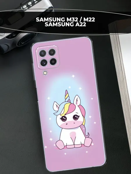 Samsung Чехол на Galaxy A22 M32 M22 единорог