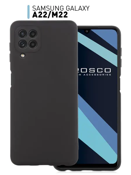 Rosco Тонкий чехол на Samsung A22, Samsung M22 черный