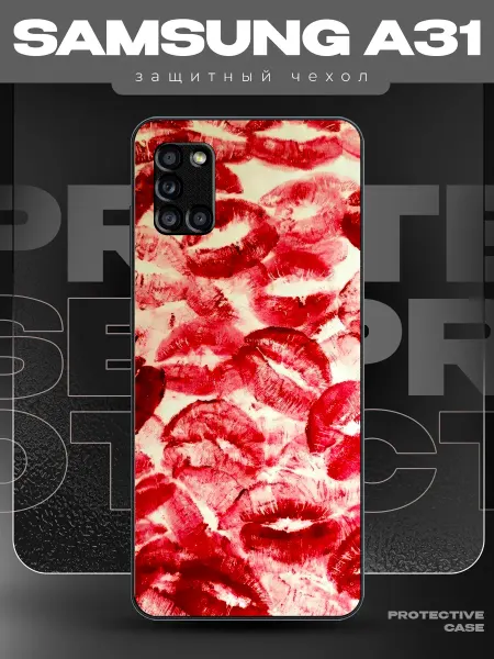 MeowCase Чехол на Samsung A31 с принтом поцелуи губы
