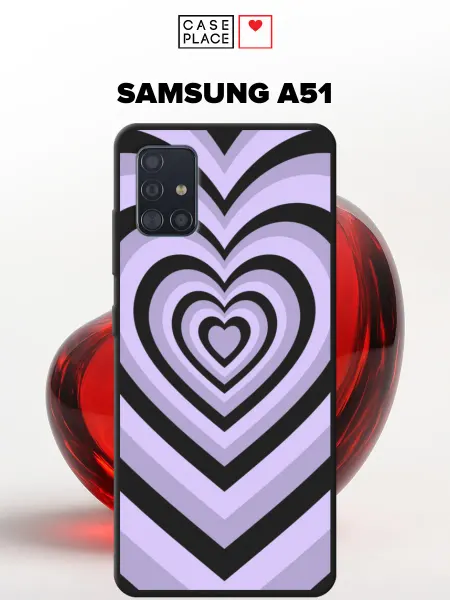 Samsung Матовый чехол на A51 с сердечками