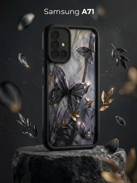 ЧЕХОЛБЕРИ Чехол с высокими бортами и принтом на Samsung Galaxy A71