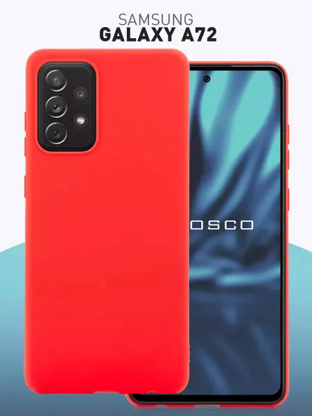 Rosco Тонкий чехол на Samsung A72 красный