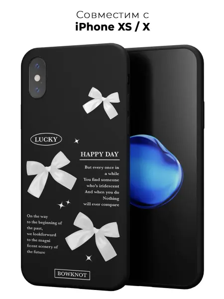 ANP Case Чехол на iPhone X и XS принт С бантиками