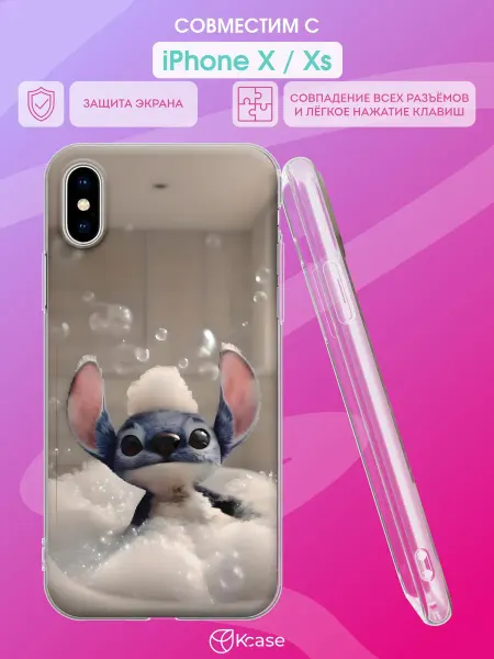 Kcase Чехол на Apple iPhone X и XS с принтом Стич