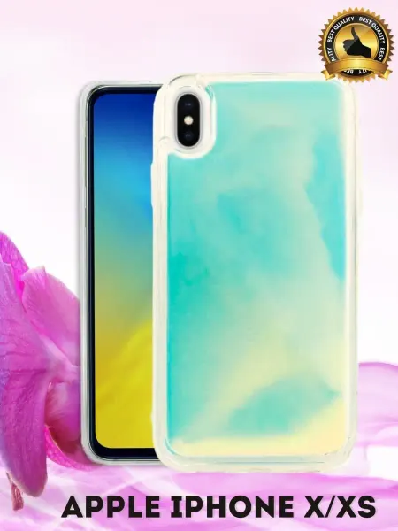 SlipCover Силиконовый неоновый чехол для Apple iPhone X, Xs Бампер жид…