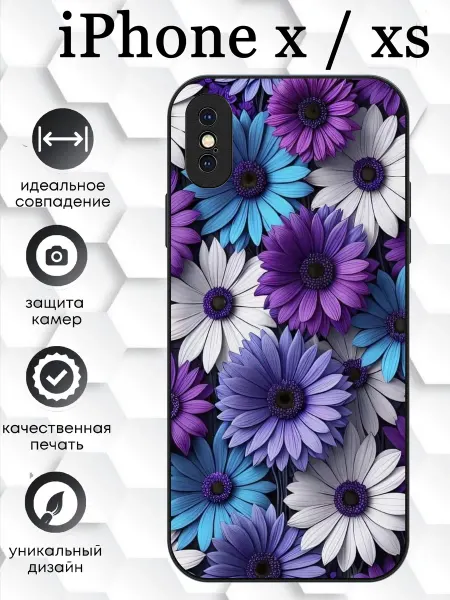 MegaCase_Shop67 Чехол на iphone X с цветами ромашки