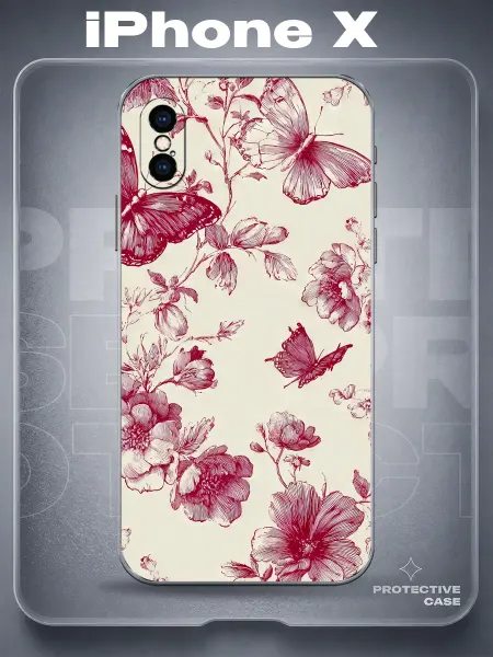 MeowCase Чехол на iPhone X с принтом y2k бабочки