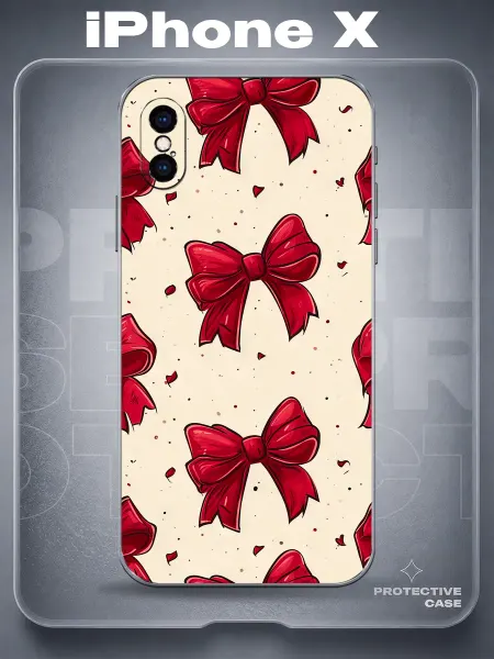 MeowCase Чехол на iPhone X с принтом y2k бантики