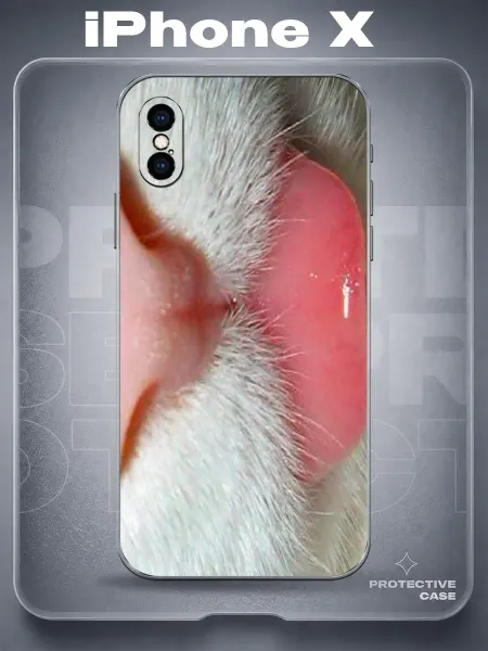 MeowCase Чехол на iPhone X с принтом Y2K с котиком