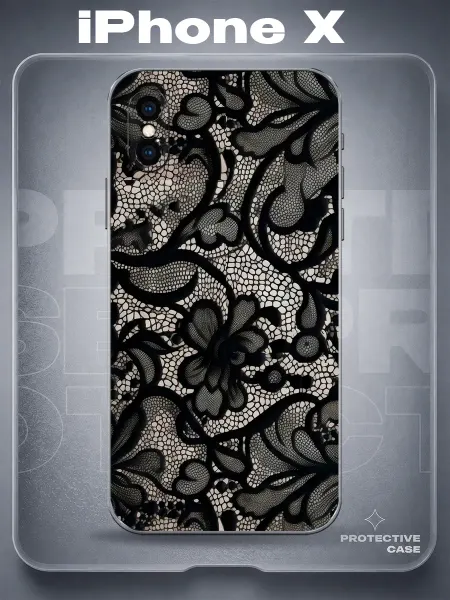 MeowCase Чехол на iPhone X с принтом y2k кружева