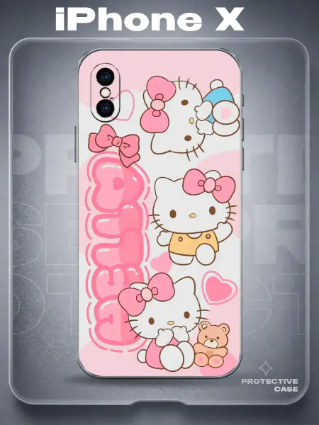 MeowCase Чехол на iPhone X с принтом хеллоу китти