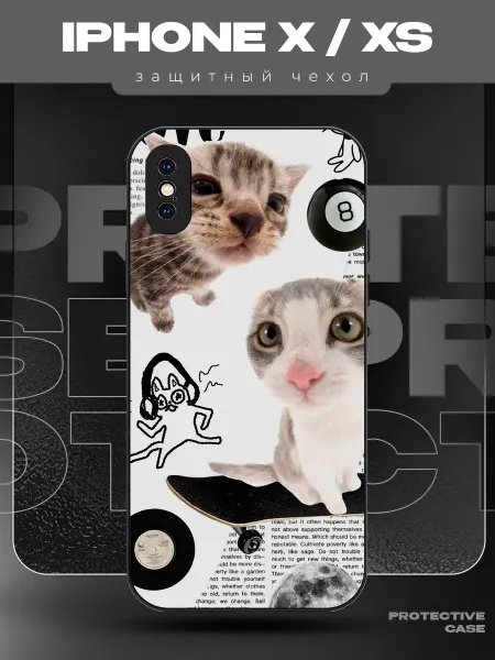 MeowCase Чехол на iPhone X с принтом смешные коты