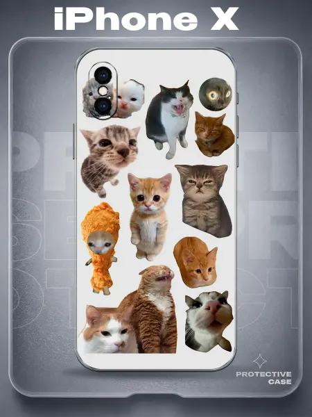 MeowCase Чехол на iPhone X с принтом котята