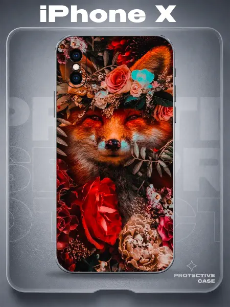 MeowCase Чехол на iPhone X с принтом лиса