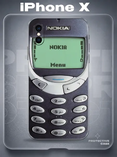 MeowCase Чехол на iPhone X с принтом нокиа мем