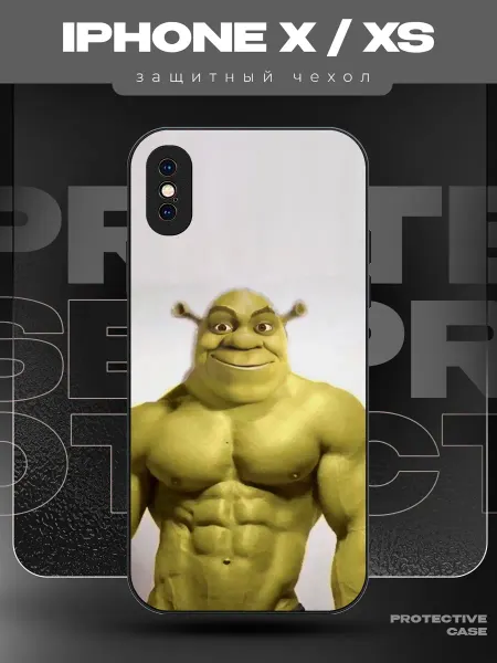 MeowCase Чехол на iPhone X с принтом шрек смешной