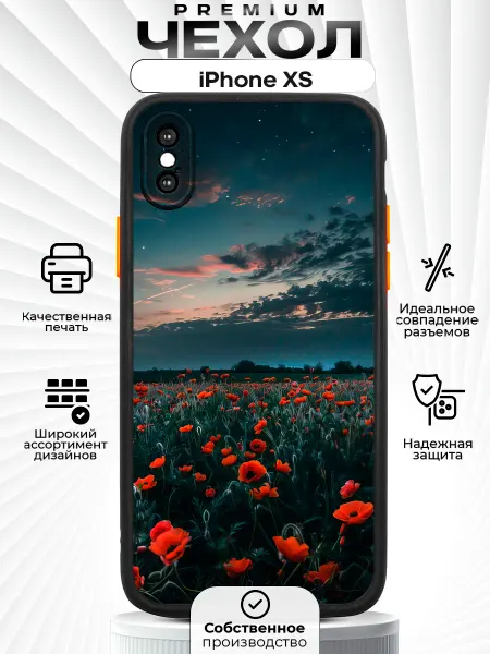 ZLStore Чехол на iPhone XS и X с принтом цветов