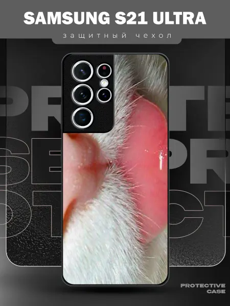 MeowCase Чехол на Samsung S21 Ultra с принтом Y2K с котиком