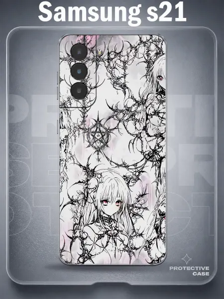 MeowCase Чехол на Samsung S21 с принтом у2к аниме