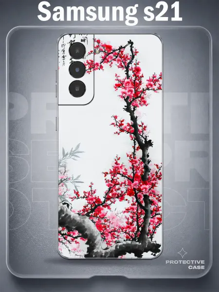 MeowCase Чехол на Samsung S21 с принтом у2к сакура