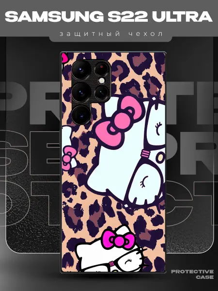 MeowCase Чехол на Samsung S22 Ultra с принтом хеллоу китти