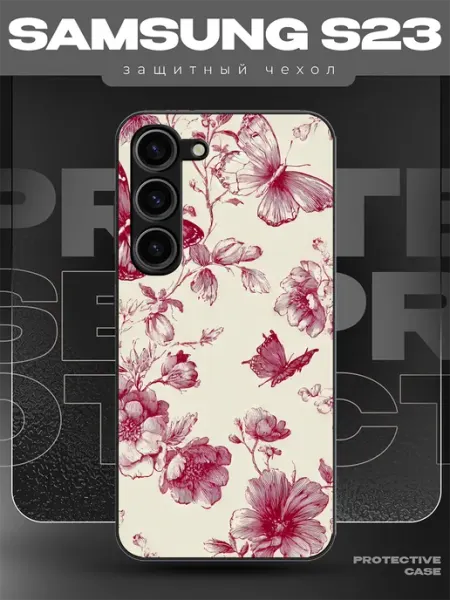 MeowCase Чехол на Samsung S23 с принтом y2k бабочки