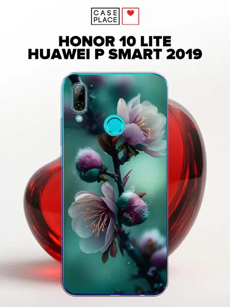 Case Place Чехол на Honor 10 Lite Huawei P Smart 2019 с цветочками
