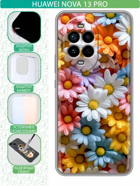 InThisCase Чехол на Huawei Nova 13 Pro с принтом Цветочки