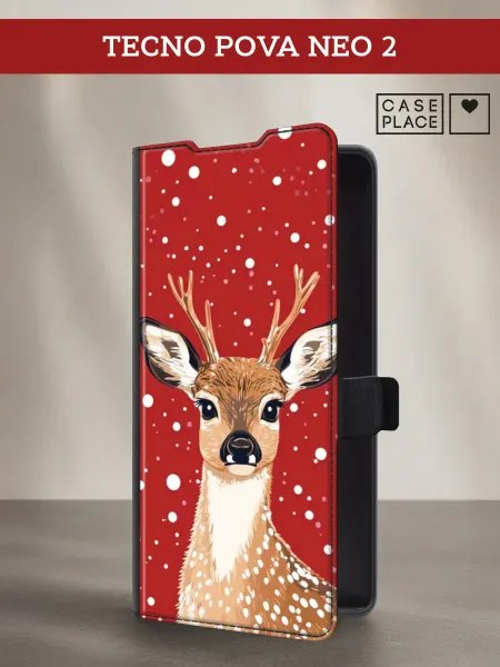 Case Place Чехол-книжка на Tecno Pova Neo 2 новогодний