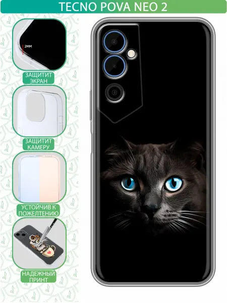 InThisCase Чехол на Tecno Pova Neo 2 с принтом Кот
