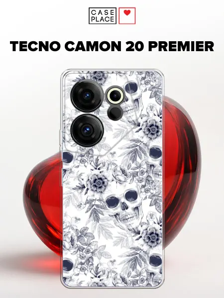 Case Place Чехол на Tecno Camon 20 Premier с черепом