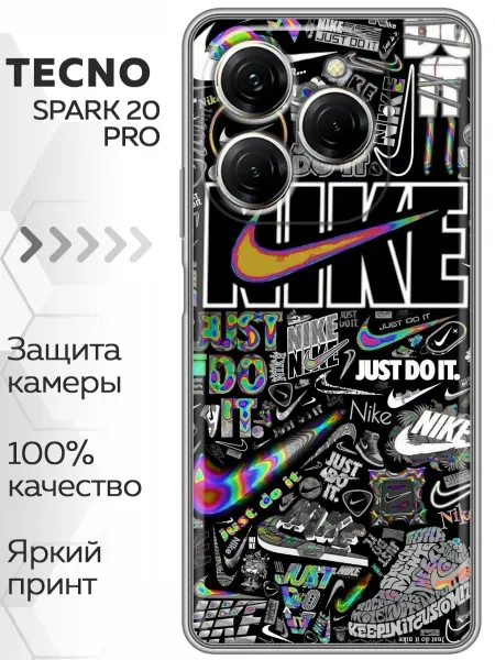 Marketclub Чехол на Tecno Spark 20 Pro Nike Найк