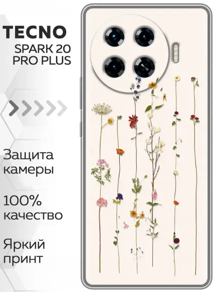 Marketclub Чехол на Tecno Spark 20 Pro Plus женский цветы