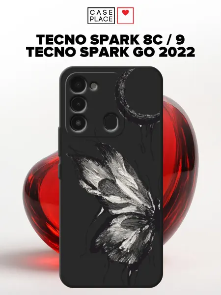 TECNO Чехол на Spark 8C 9 Go 2022 с бабочками