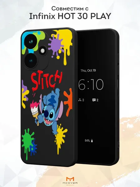 Мобилиус Чехол на Infinix HOT 30 PLAY с принтом Стич