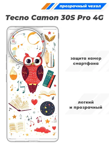 SuperPrint Чехол прозрачный для Tecno Camon 30S Pro 4G