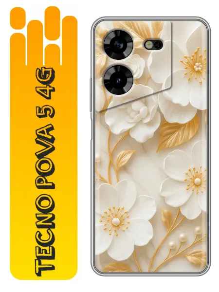 360skin Чехол на Tecno Pova 5 женский принт цветы