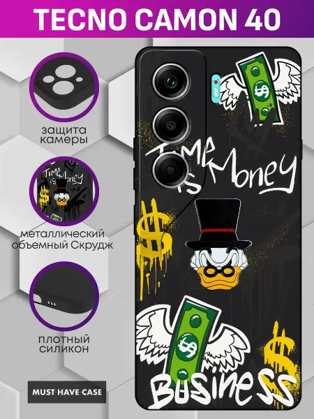 MustHaveCase Чехол на Tecno Camon 40 с металлическим Скруджем