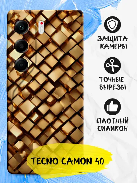 TECNO Чехол для Camon 40 черный с картинкой