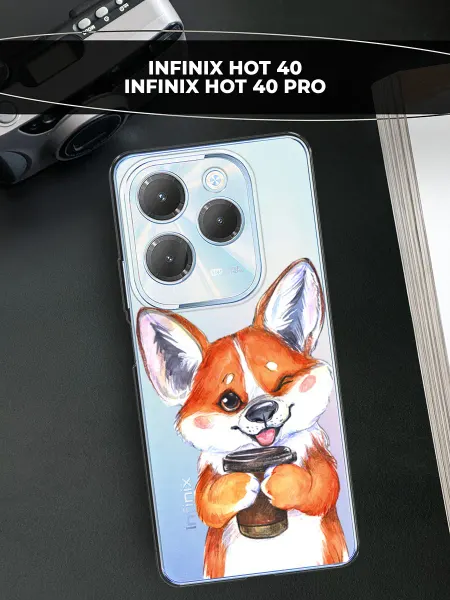 Infinix Чехол на HOT 40 40 Pro с собакой