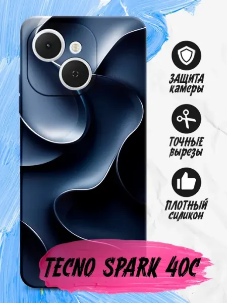 TECNO Чехол для Spark 40C черный с картинкой