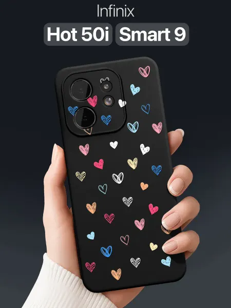 SCDesign Чехол на Infinix Hot 50i и Smart 9 с сердечками
