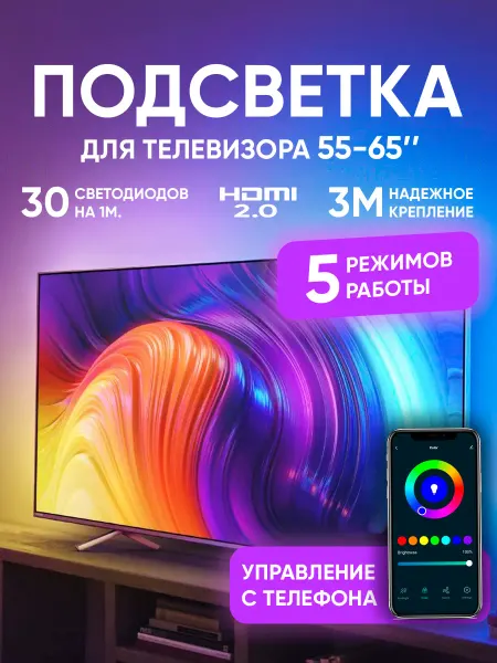 Ambilight Подсветка для телевизора с управление смартфоном