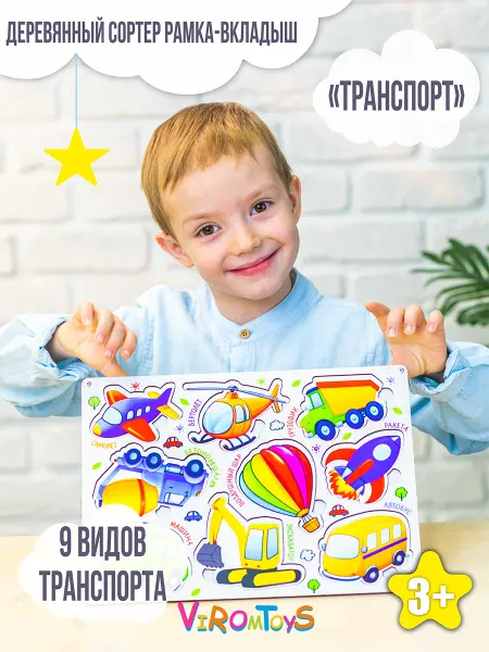 ВИРОМ ТОЙС Сортер деревянный транспорт